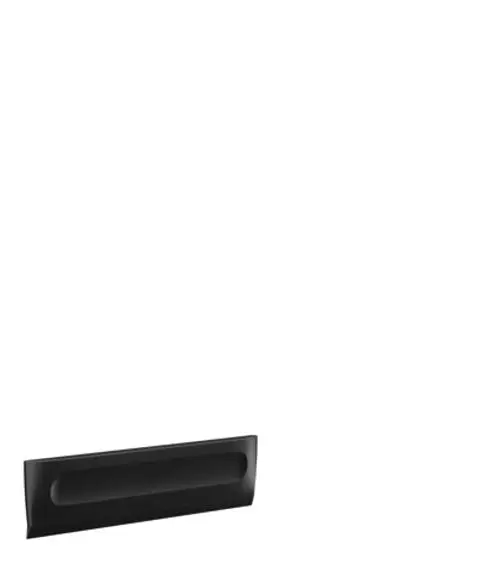 Schwarzer Duschabzieher von Hansgrohe, mit einer glatten Oberfläche und einer schmalen Ablagefläche, zur Wandmontage geeignet.